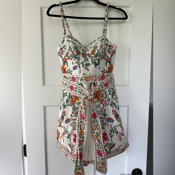 NWT FARM Rio Off-White Delicate Forest Euroflax™ Premium Linen Romper Size Small - Picture 5 of 7